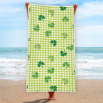 St. Patrick's Day Buffalo Plaid Print Beach Towel