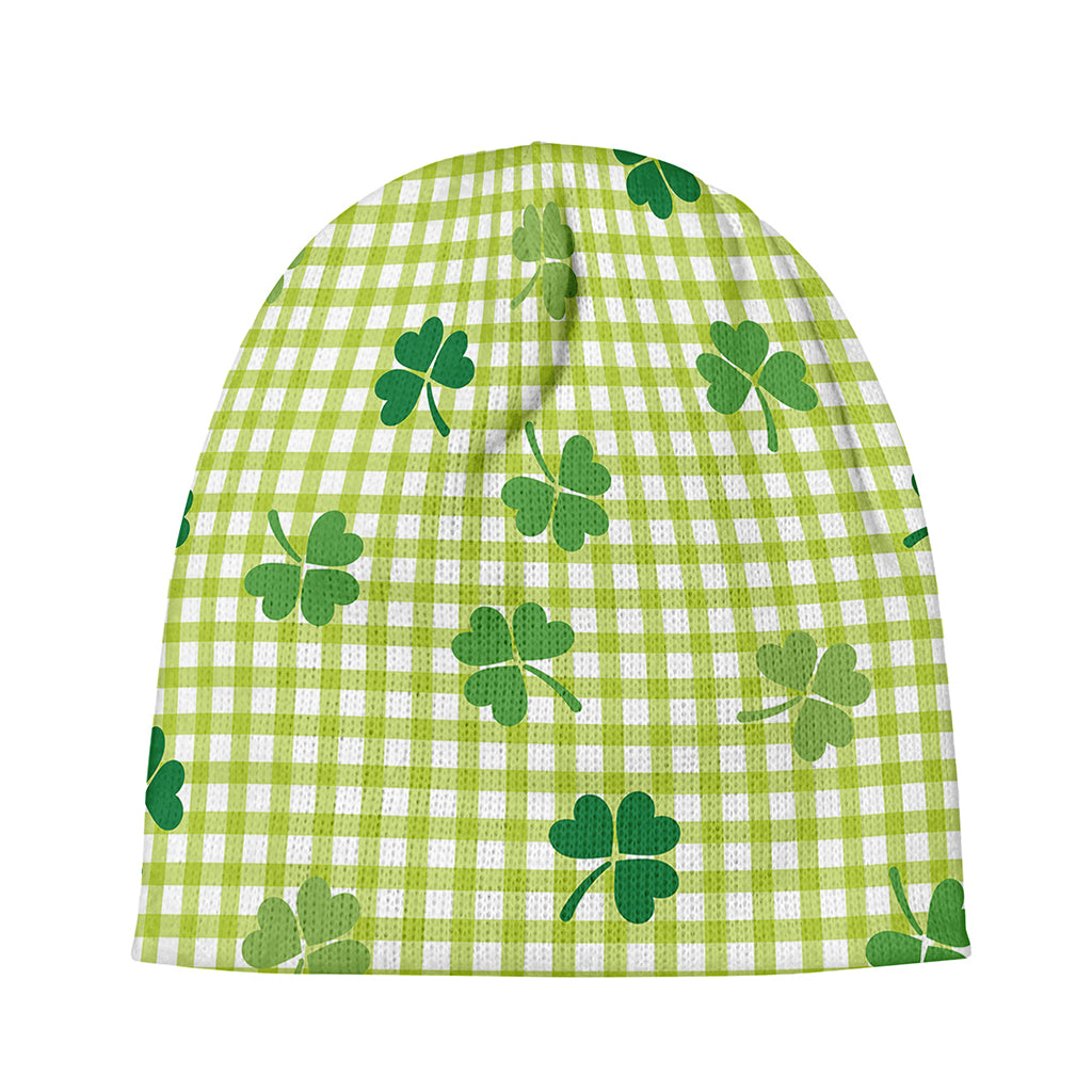 St. Patrick's Day Buffalo Plaid Print Beanie