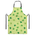 St. Patrick's Day Buffalo Plaid Print Bib Apron With Pocket