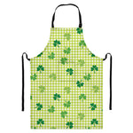 St. Patrick's Day Buffalo Plaid Print Bib Apron With Pocket