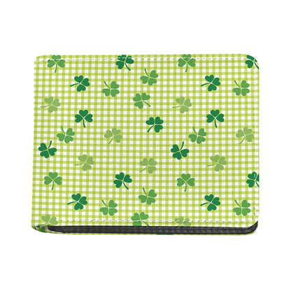 St. Patrick's Day Buffalo Plaid Print Bifold Wallet