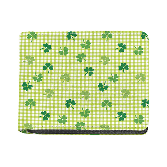 St. Patrick's Day Buffalo Plaid Print Bifold Wallet