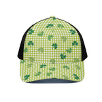St. Patrick's Day Buffalo Plaid Print Black Mesh Trucker Cap
