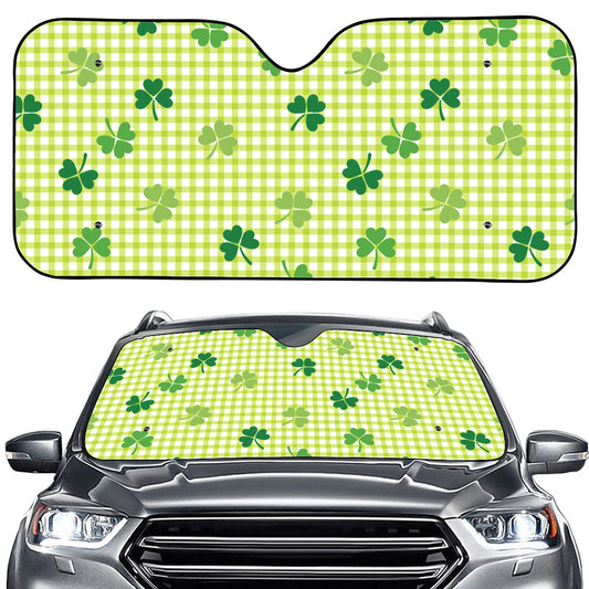 St. Patrick's Day Buffalo Plaid Print Car Windshield Sun Shade