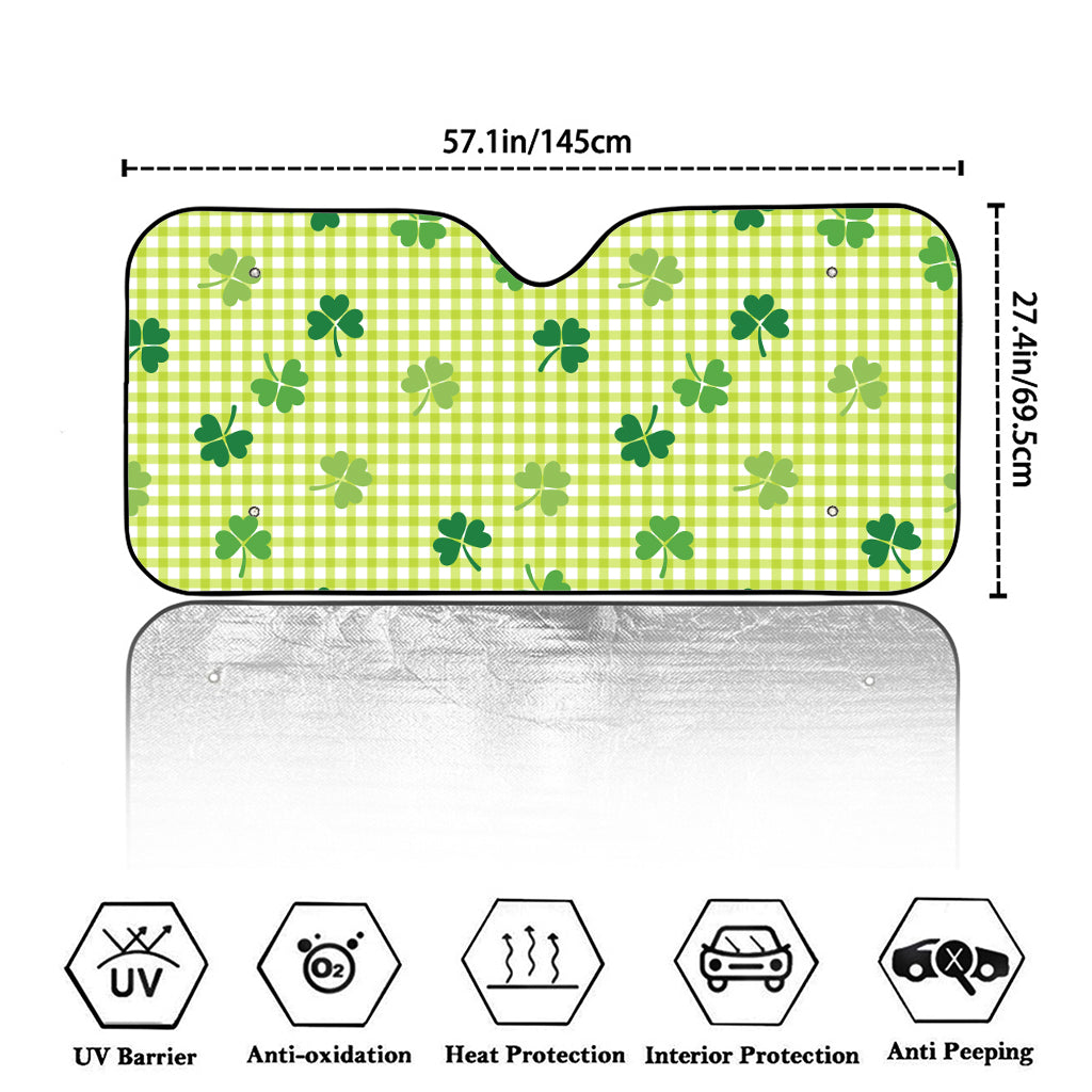 St. Patrick's Day Buffalo Plaid Print Car Windshield Sun Shade