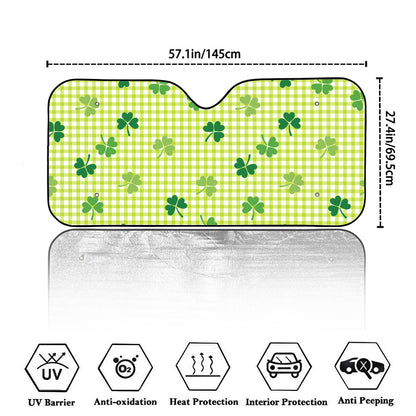 St. Patrick's Day Buffalo Plaid Print Car Windshield Sun Shade