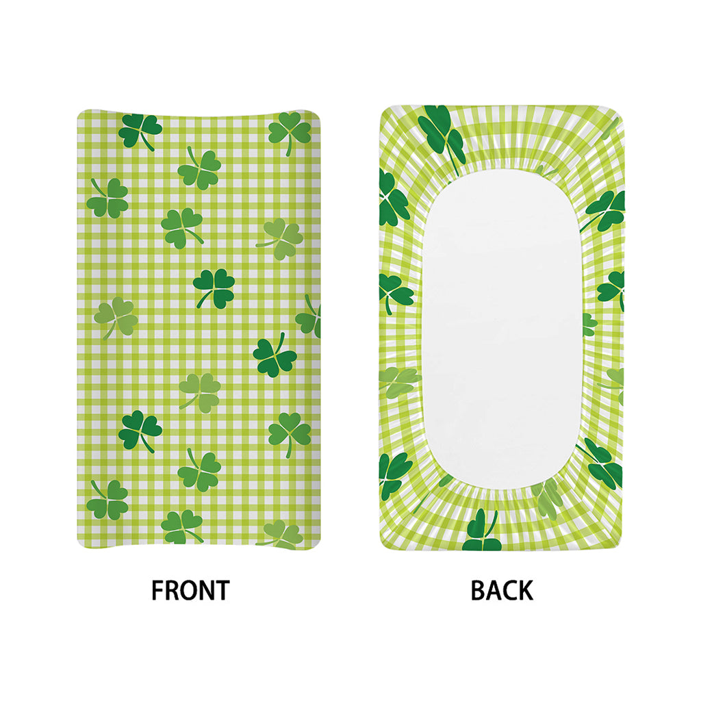St. Patrick's Day Buffalo Plaid Print Changing Pad Cover
