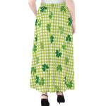 St. Patrick's Day Buffalo Plaid Print Chiffon Maxi Skirt