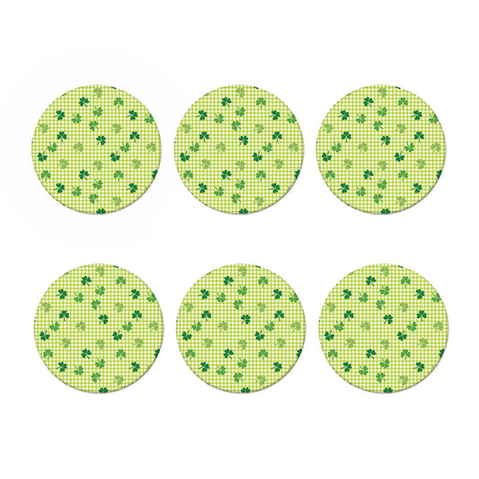 St. Patrick's Day Buffalo Plaid Print Coaster Set
