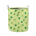 St. Patrick's Day Buffalo Plaid Print Collapsible Laundry Basket