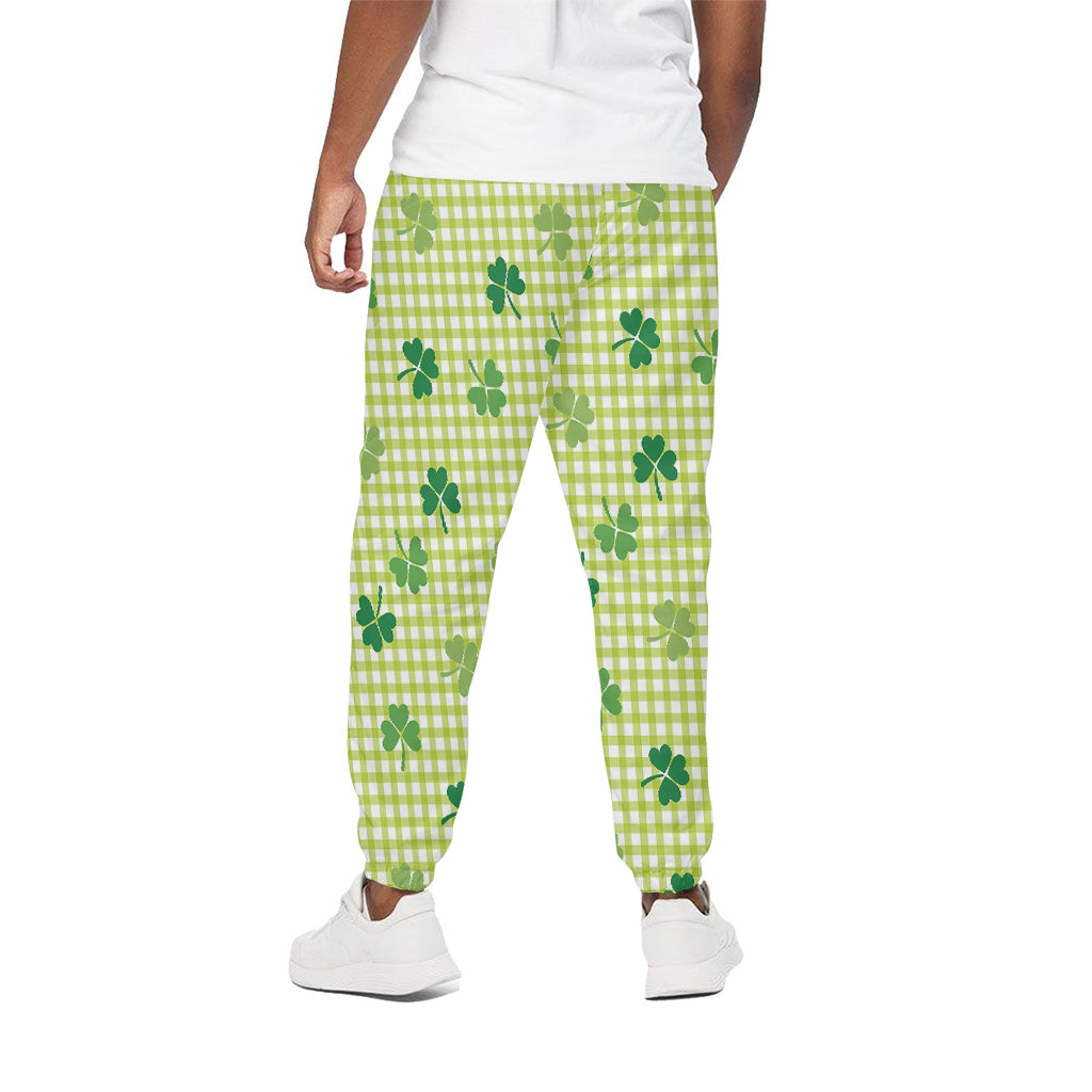 St. Patrick's Day Buffalo Plaid Print Cotton Pants
