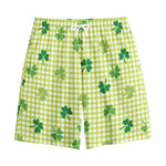 St. Patrick's Day Buffalo Plaid Print Cotton Shorts