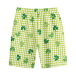 St. Patrick's Day Buffalo Plaid Print Cotton Shorts