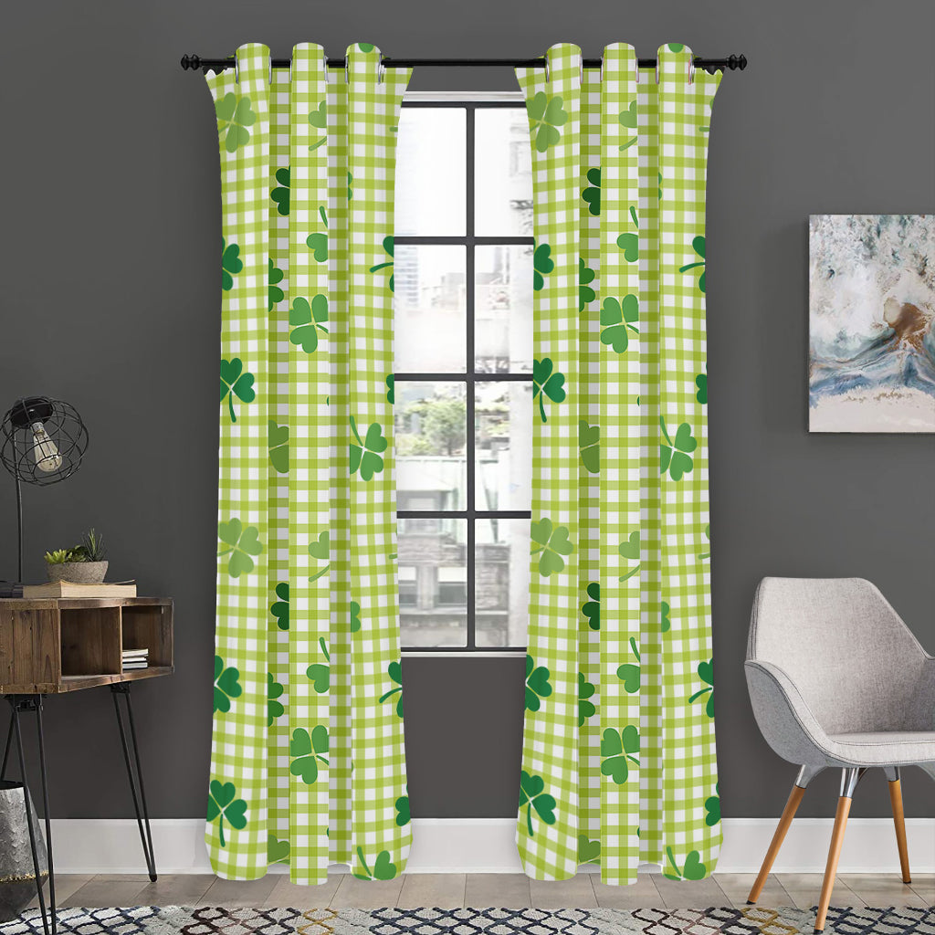 St. Patrick's Day Buffalo Plaid Print Curtain