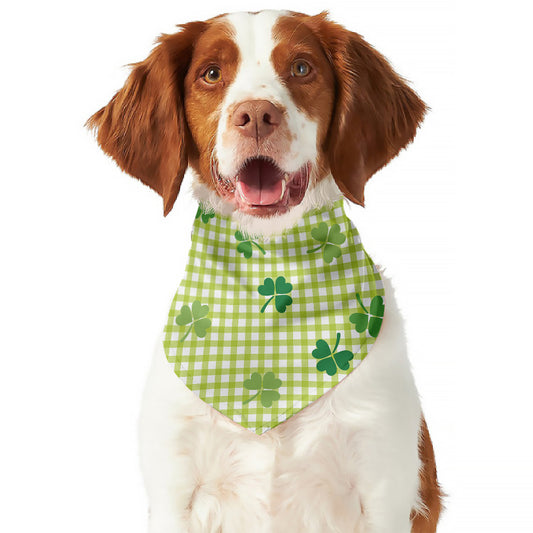 St. Patrick's Day Buffalo Plaid Print Dog Bandana