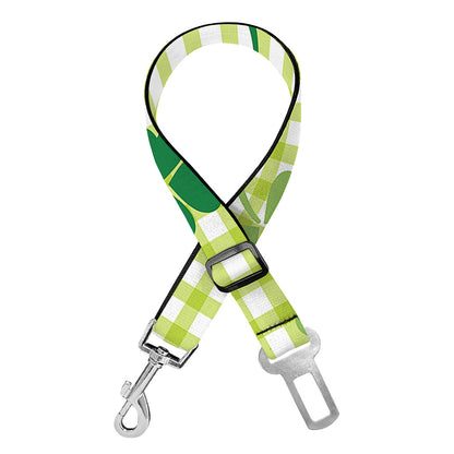 St. Patrick's Day Buffalo Plaid Print Dog Seat Belt