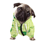 St. Patrick's Day Buffalo Plaid Print Dog Zip Up Hoodie