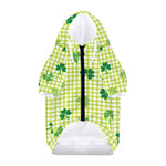 St. Patrick's Day Buffalo Plaid Print Dog Zip Up Hoodie