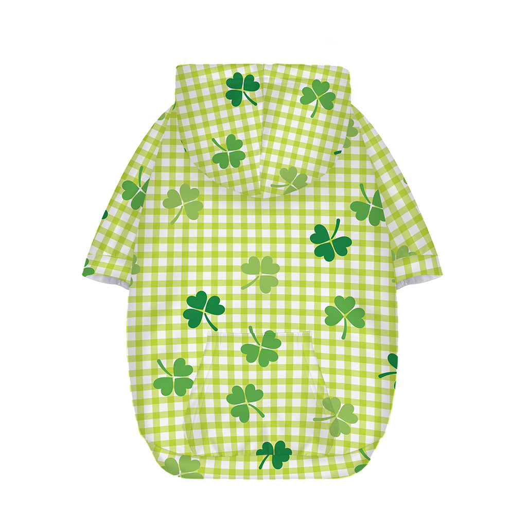 St. Patrick's Day Buffalo Plaid Print Dog Zip Up Hoodie