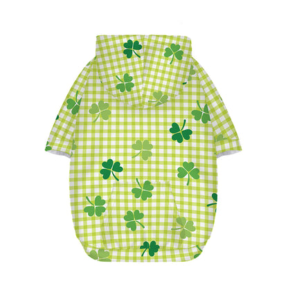 St. Patrick's Day Buffalo Plaid Print Dog Zip Up Hoodie