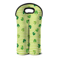 St. Patrick's Day Buffalo Plaid Print Double Neoprene Wine Tote
