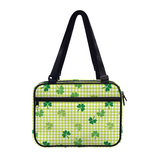 St. Patrick's Day Buffalo Plaid Print Double Strap Bible Bag