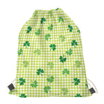 St. Patrick's Day Buffalo Plaid Print Drawstring Bag