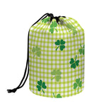 St. Patrick's Day Buffalo Plaid Print Drawstring Makeup Bag