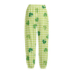St. Patrick's Day Buffalo Plaid Print Fleece Lined Knit Pants