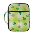 St. Patrick's Day Buffalo Plaid Print Front Pocket Bible Bag