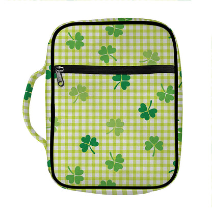 St. Patrick's Day Buffalo Plaid Print Front Pocket Bible Bag