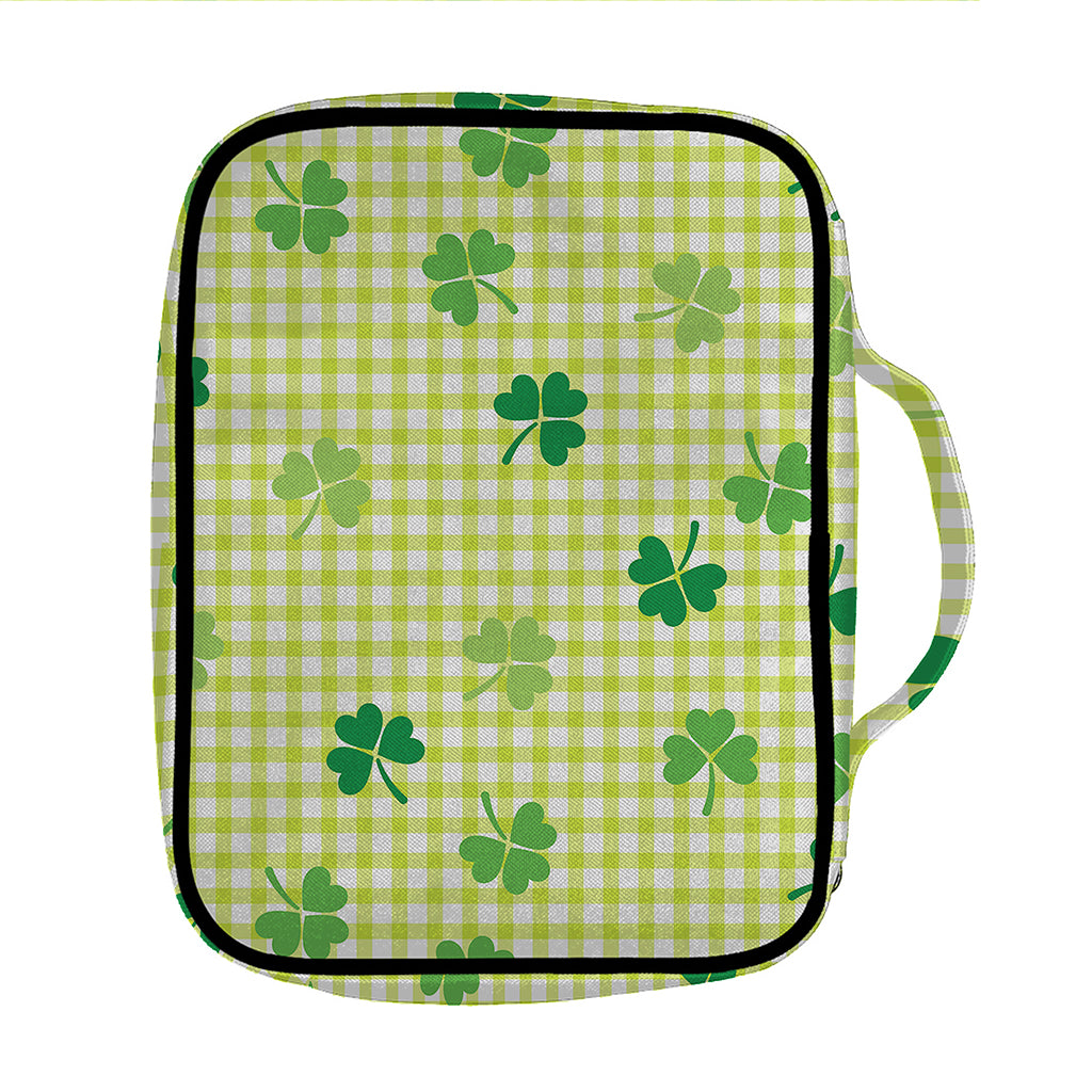 St. Patrick's Day Buffalo Plaid Print Front Pocket Bible Bag