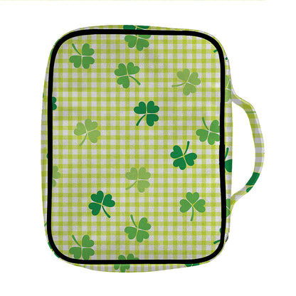 St. Patrick's Day Buffalo Plaid Print Front Pocket Bible Bag