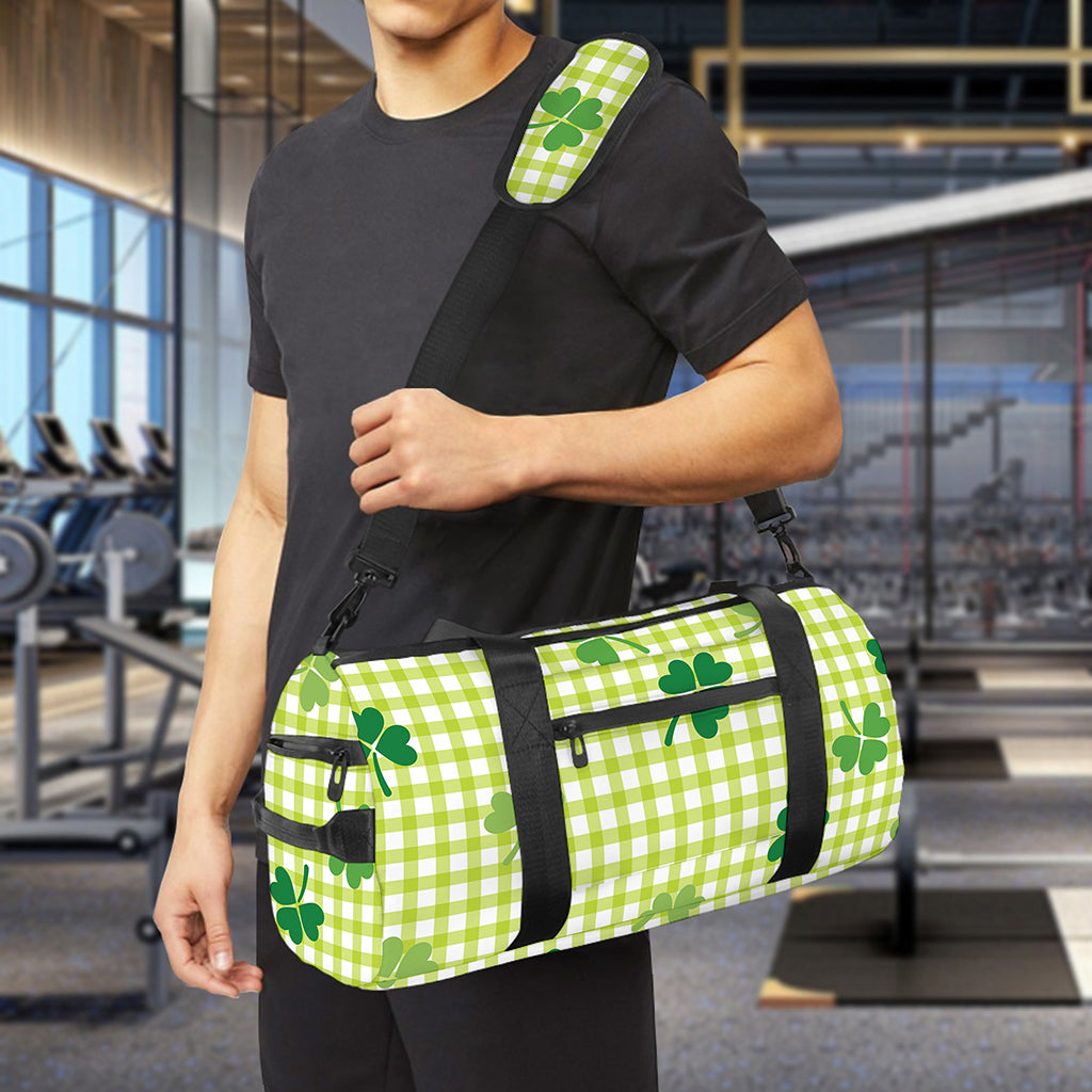 St. Patrick's Day Buffalo Plaid Print Gym Bag
