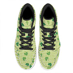 St. Patrick's Day Buffalo Plaid Print High Top Leather Sneakers