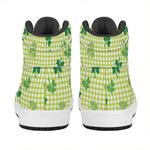 St. Patrick's Day Buffalo Plaid Print High Top Leather Sneakers