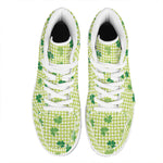 St. Patrick's Day Buffalo Plaid Print High Top Leather Sneakers