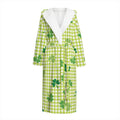 St. Patrick's Day Buffalo Plaid Print Hooded Bathrobe