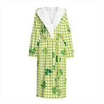 St. Patrick's Day Buffalo Plaid Print Hooded Bathrobe