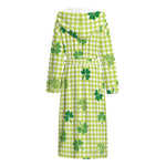 St. Patrick's Day Buffalo Plaid Print Hooded Bathrobe