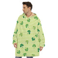 St. Patrick's Day Buffalo Plaid Print Hoodie Blanket