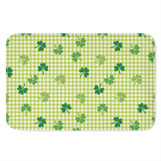 St. Patrick's Day Buffalo Plaid Print Indoor Door Mat