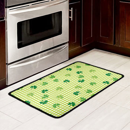 St. Patrick's Day Buffalo Plaid Print Kitchen Mat