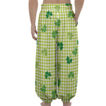St. Patrick's Day Buffalo Plaid Print Lantern Pants