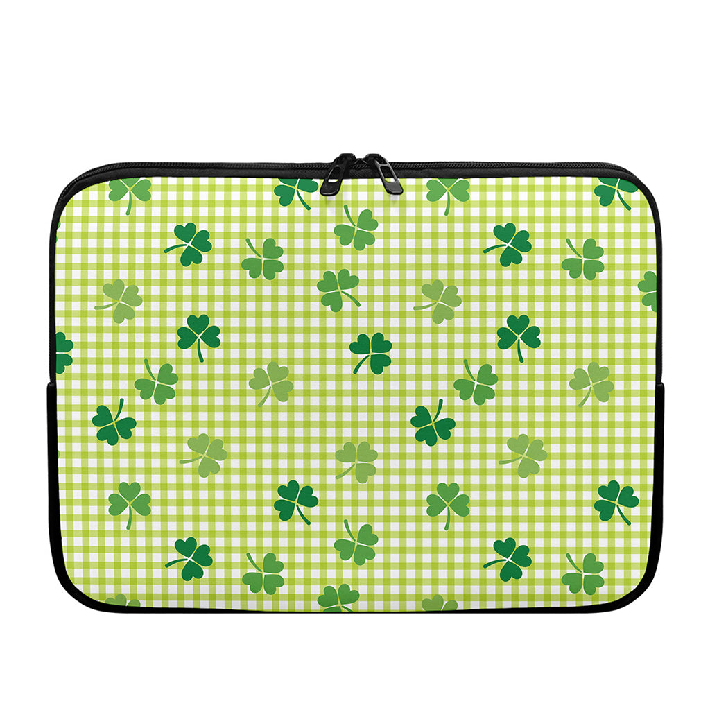 St. Patrick's Day Buffalo Plaid Print Laptop Sleeve