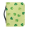 St. Patrick's Day Buffalo Plaid Print Leather Bible Cover