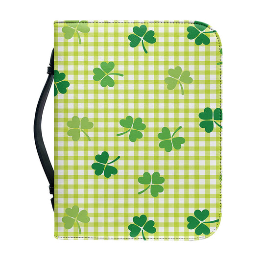 St. Patrick's Day Buffalo Plaid Print Leather Bible Cover