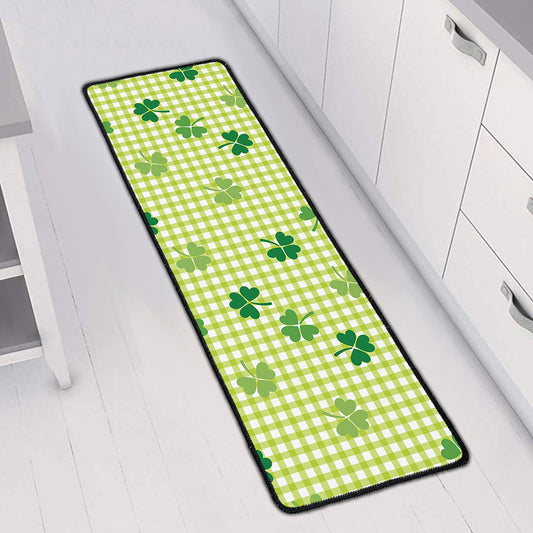 St. Patrick's Day Buffalo Plaid Print Long Kitchen Mat