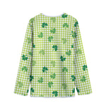 St. Patrick's Day Buffalo Plaid Print Long Sleeve Short Coat
