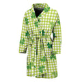 St. Patrick's Day Buffalo Plaid Print Men's Bathrobe